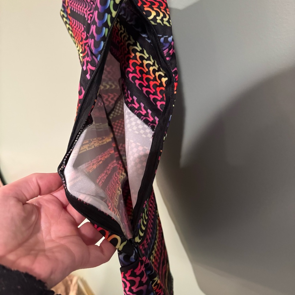Vintage Y2K Rainbow Geometric Body-con Dress Hippie Fest Women S Club Sexy 90s - Picture 15 of 16